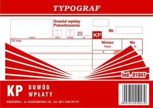 Druk dowód wpłaty KP